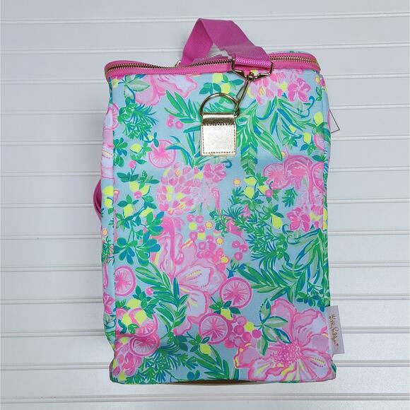 NWT Lilly Pulitzer Fruity Flamingo Insulated Wine Carrier - Picture 4 of 11